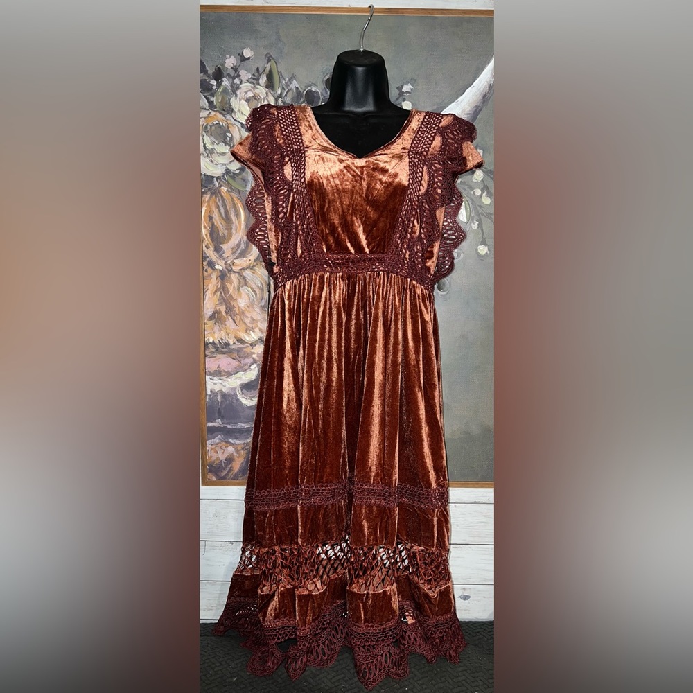 Elegant Velvet Lace Dress